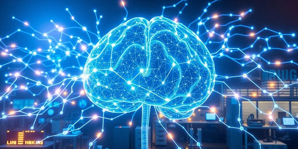 Futuristic AI brain transforming industries